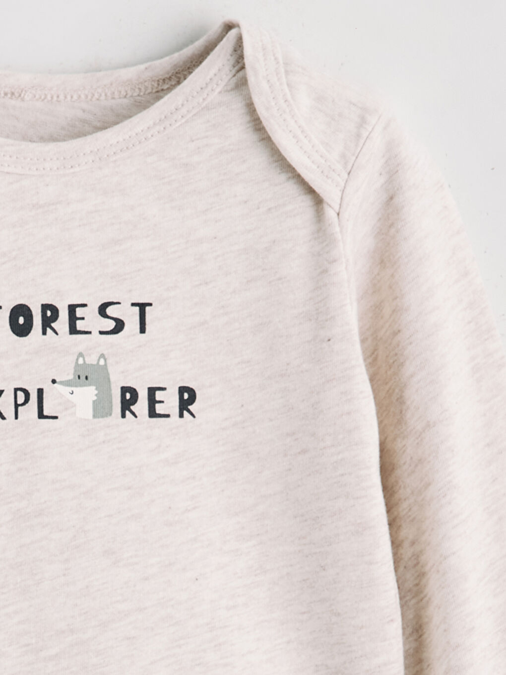 Bej Baskılı Erkek Bebek Çıtçıtlı Body-2