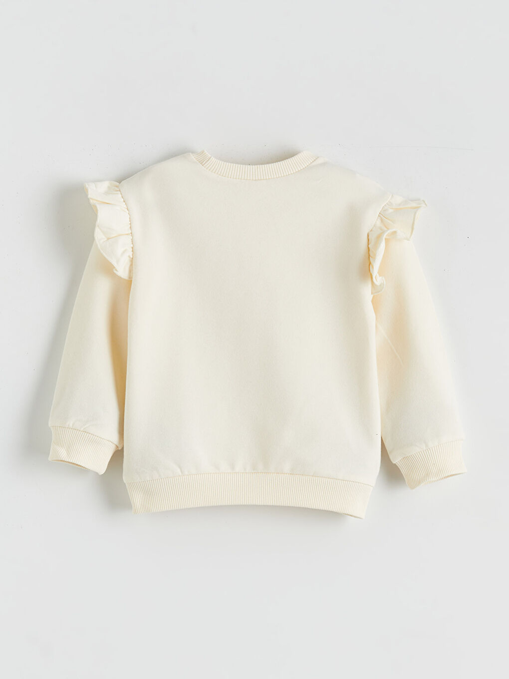 Ekru Fiyonk Detaylı Kız Bebek Sweatshirt-1