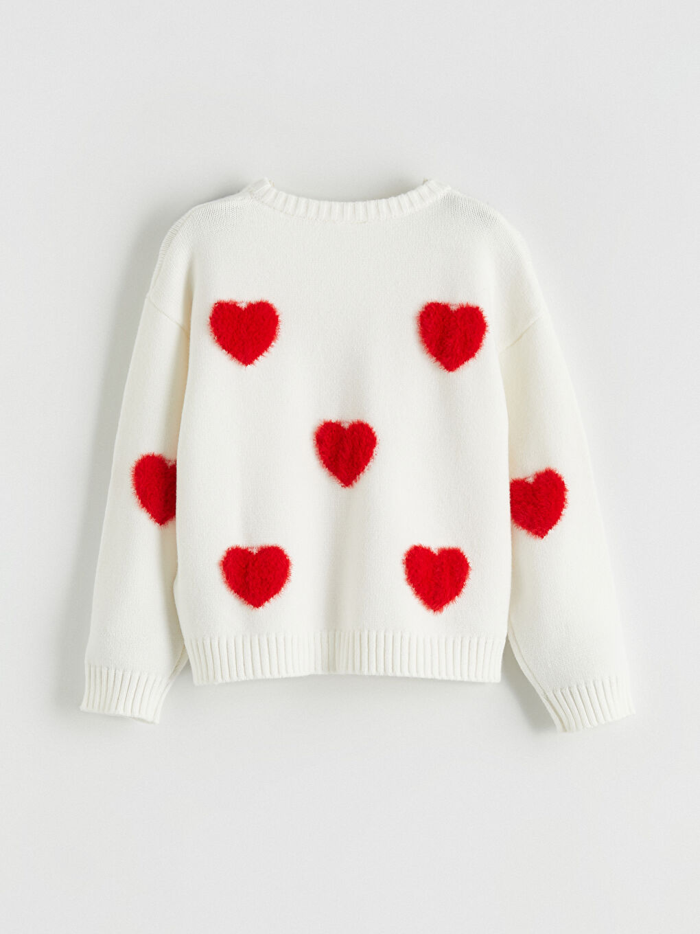 Heart Patterned Girls' Tricot Sweater-2