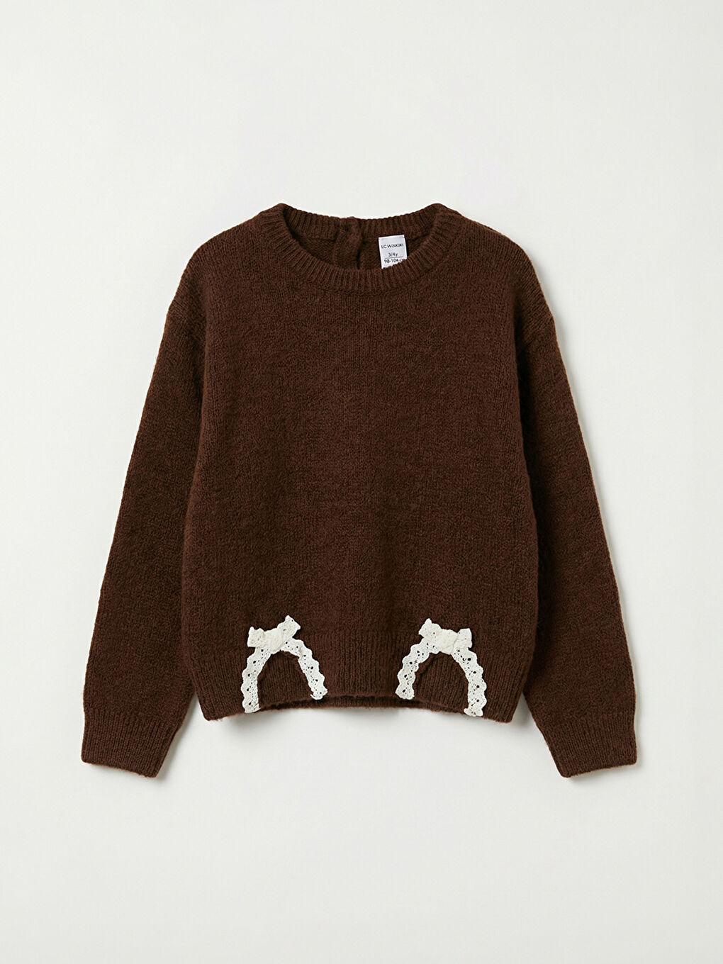 Kahverengi Geniş Paça Kız Çocuk Triko Takım-1