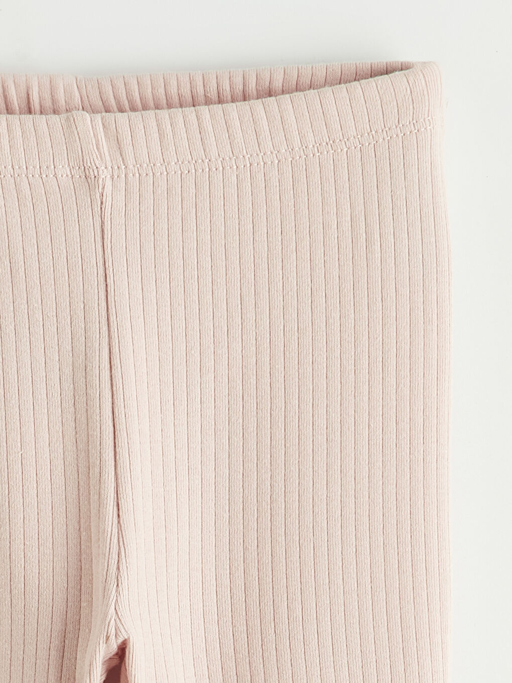 Pembe Beli Lastikli Kız Bebek Tayt Pantolon 2'li-5