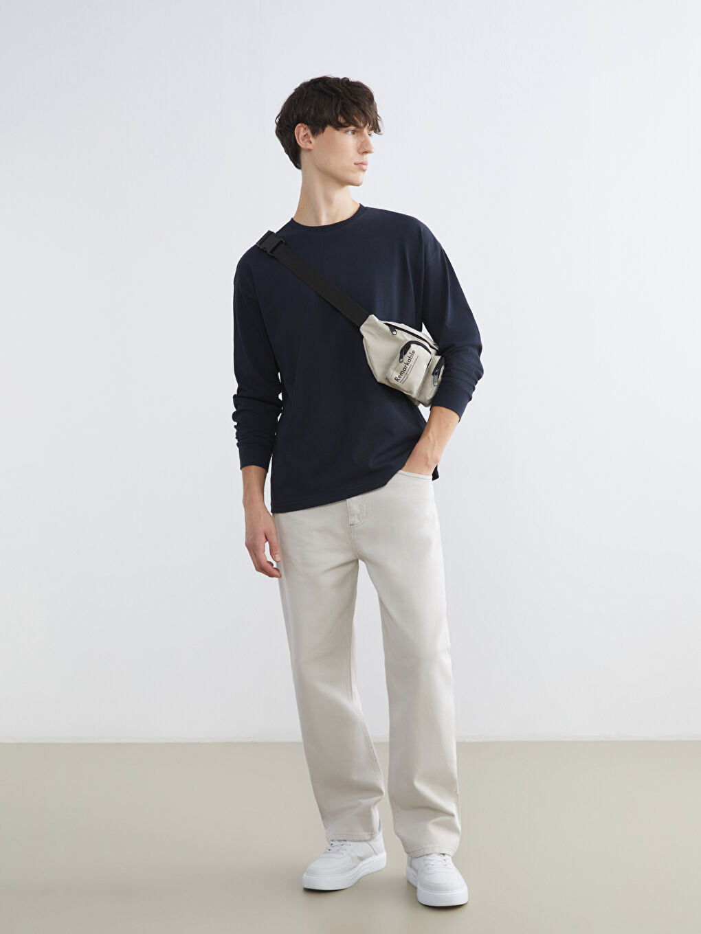 Gri Standart Kalıp Gabardin Erkek Pantolon