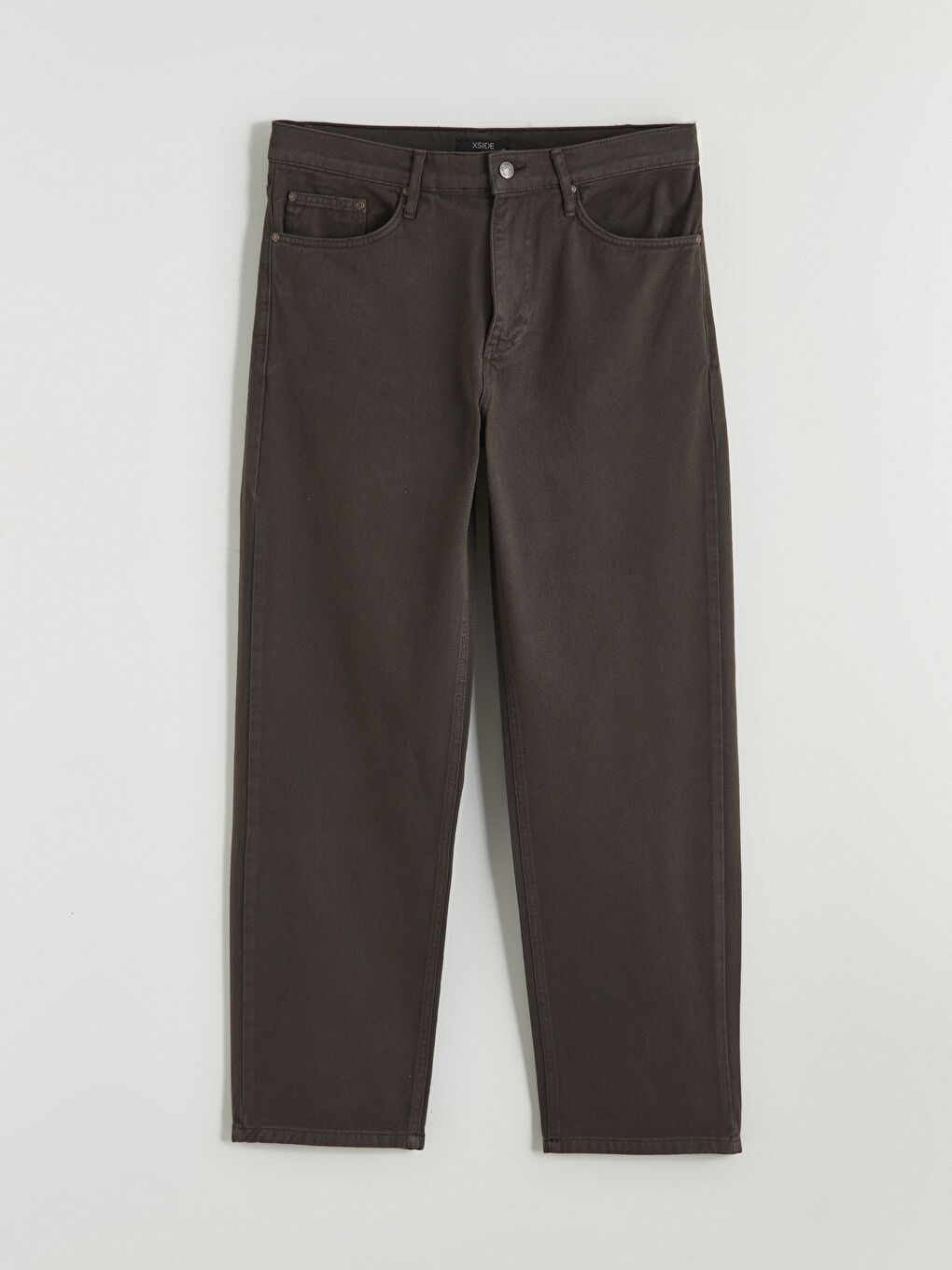 Kahverengi Standart Kalıp Gabardin Erkek Pantolon-4