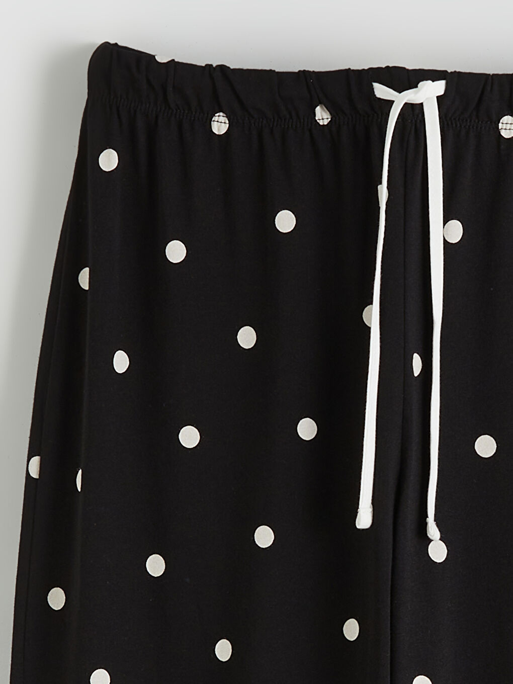 әйелдерге арналған горошекпен серпімді белдік пижама шалбарлары-5