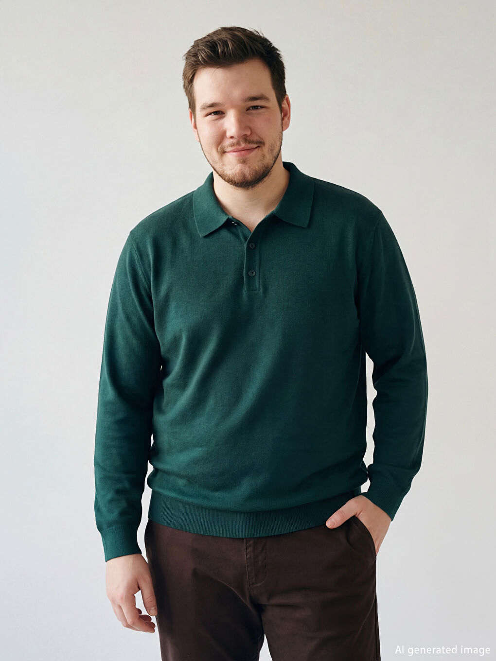 سويتر رجالي بكول عالي من التريكو