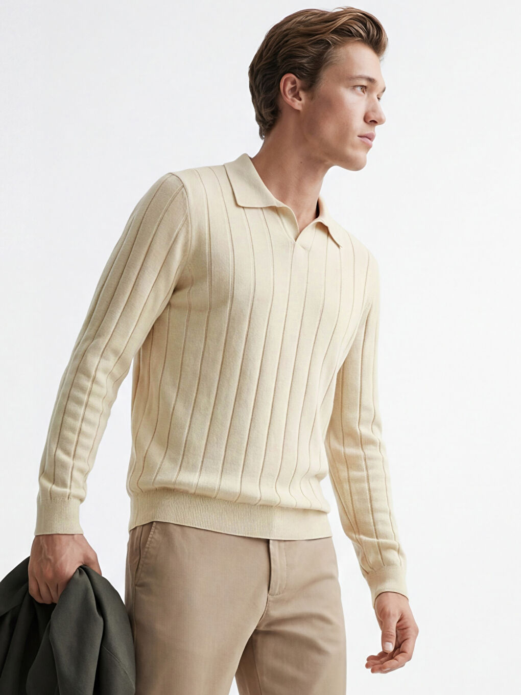 سترة تريكو رجالية بياقة بولو-1