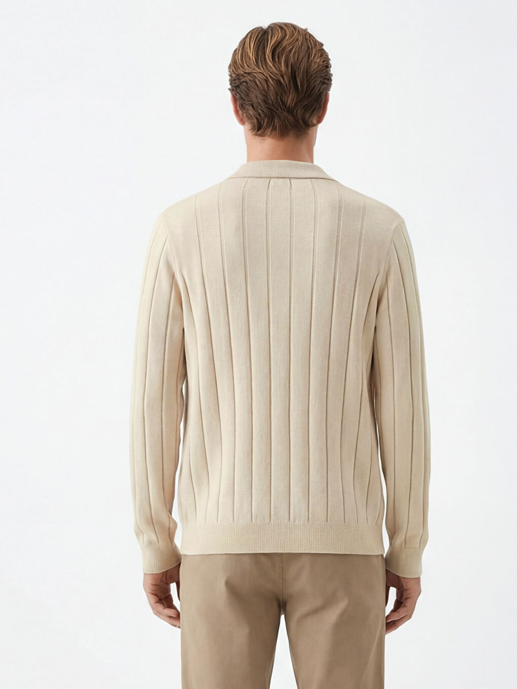 سترة تريكو رجالية بياقة بولو-3