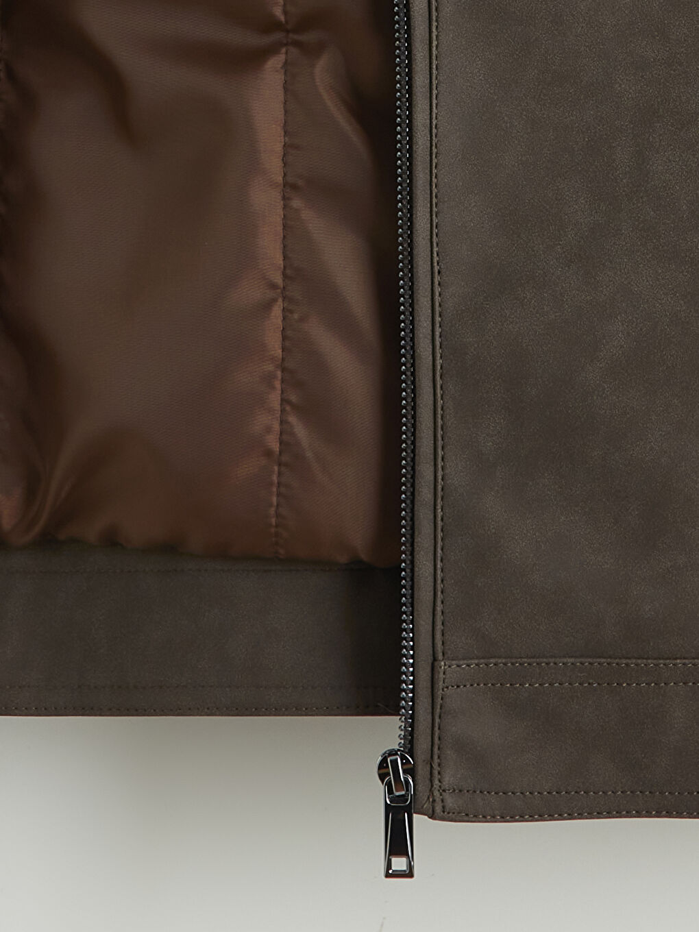 Bej Standart Kalıp Dik Yaka Erkek Mont-7