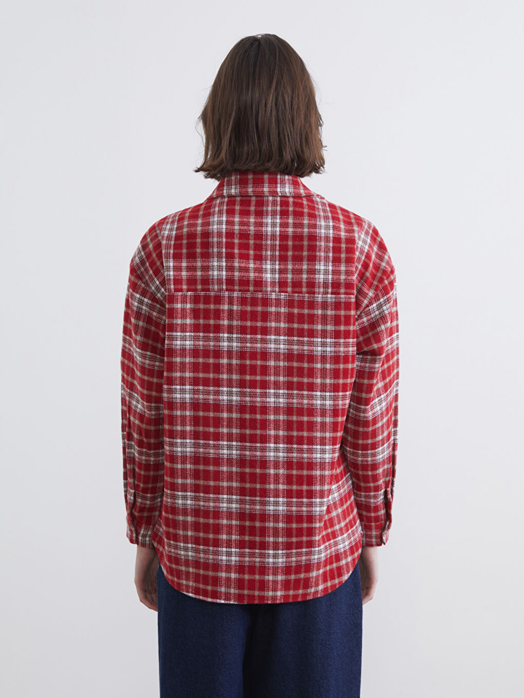 Bordo Ekose Kadın Oduncu Gömlek-3