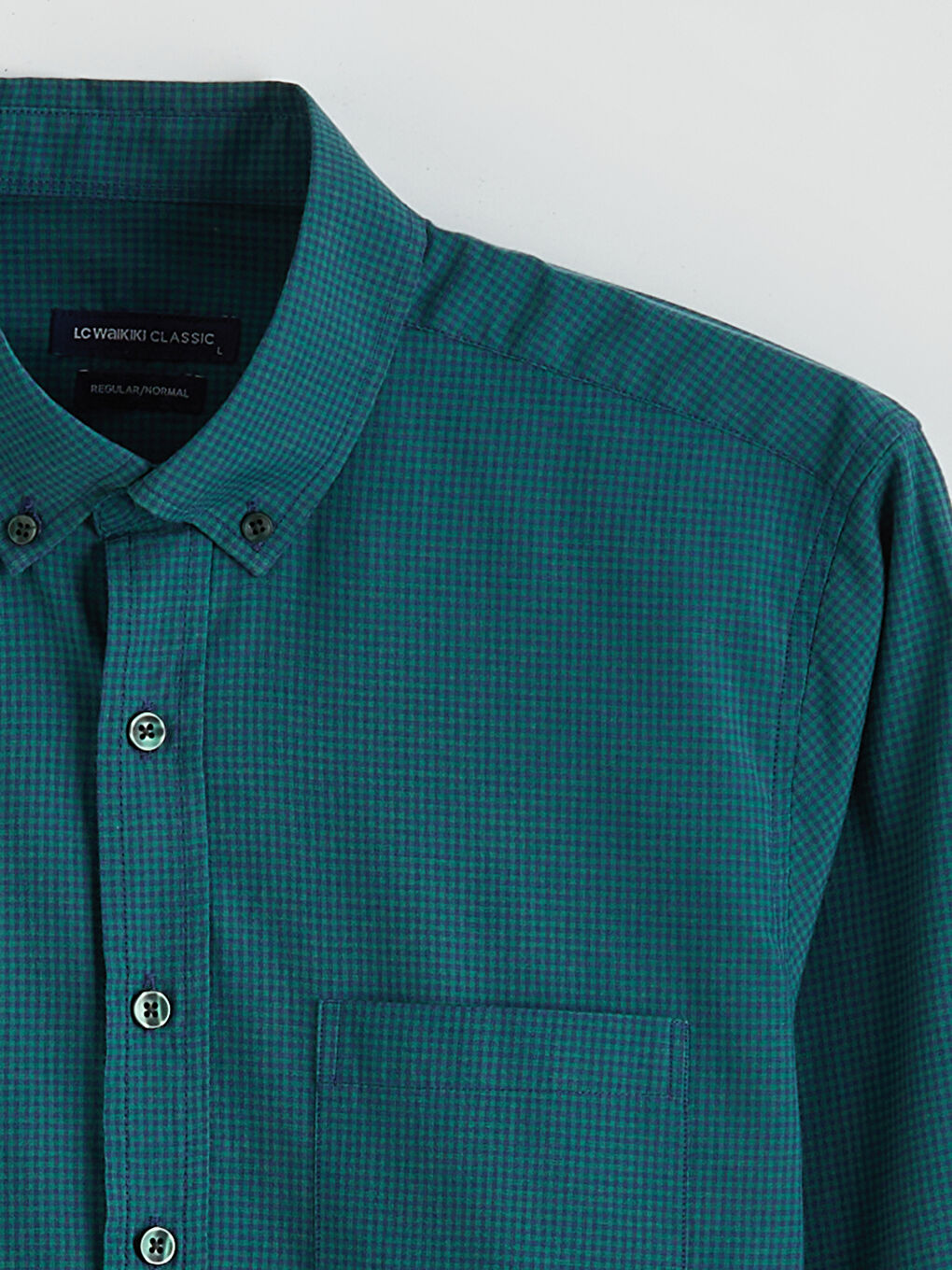 Regular Fit Plaid Poplin Men's Shirt-5