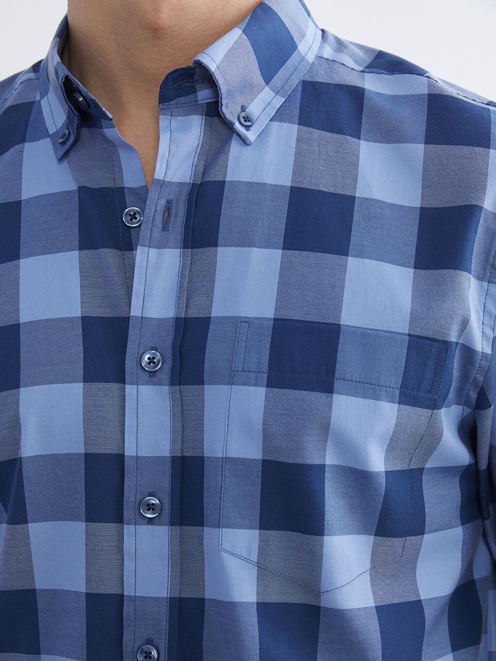 Mavi Regular Fit Ekose Poplin Erkek Gömlek-2