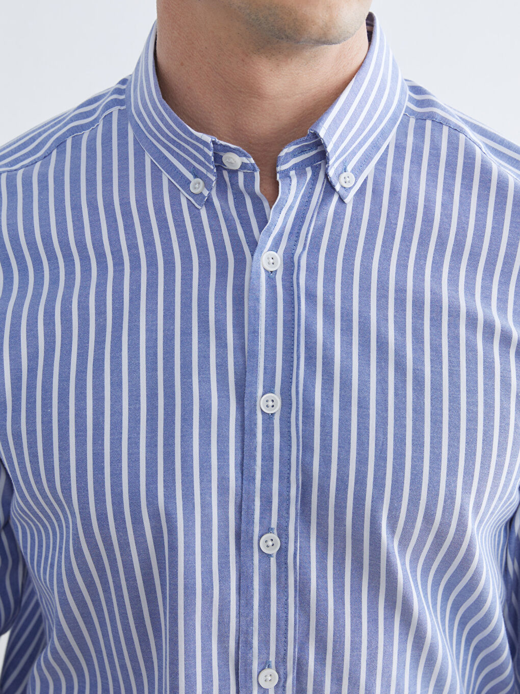 İndigo Regular Fit Uzun Kollu Çizgili Erkek Gömlek-2