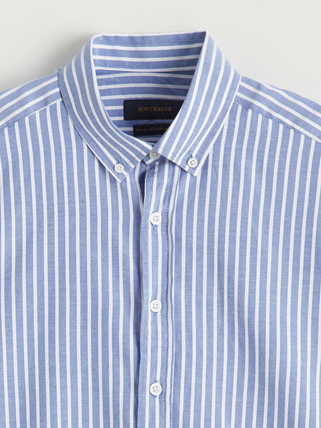 İndigo Regular Fit Uzun Kollu Çizgili Erkek Gömlek-5
