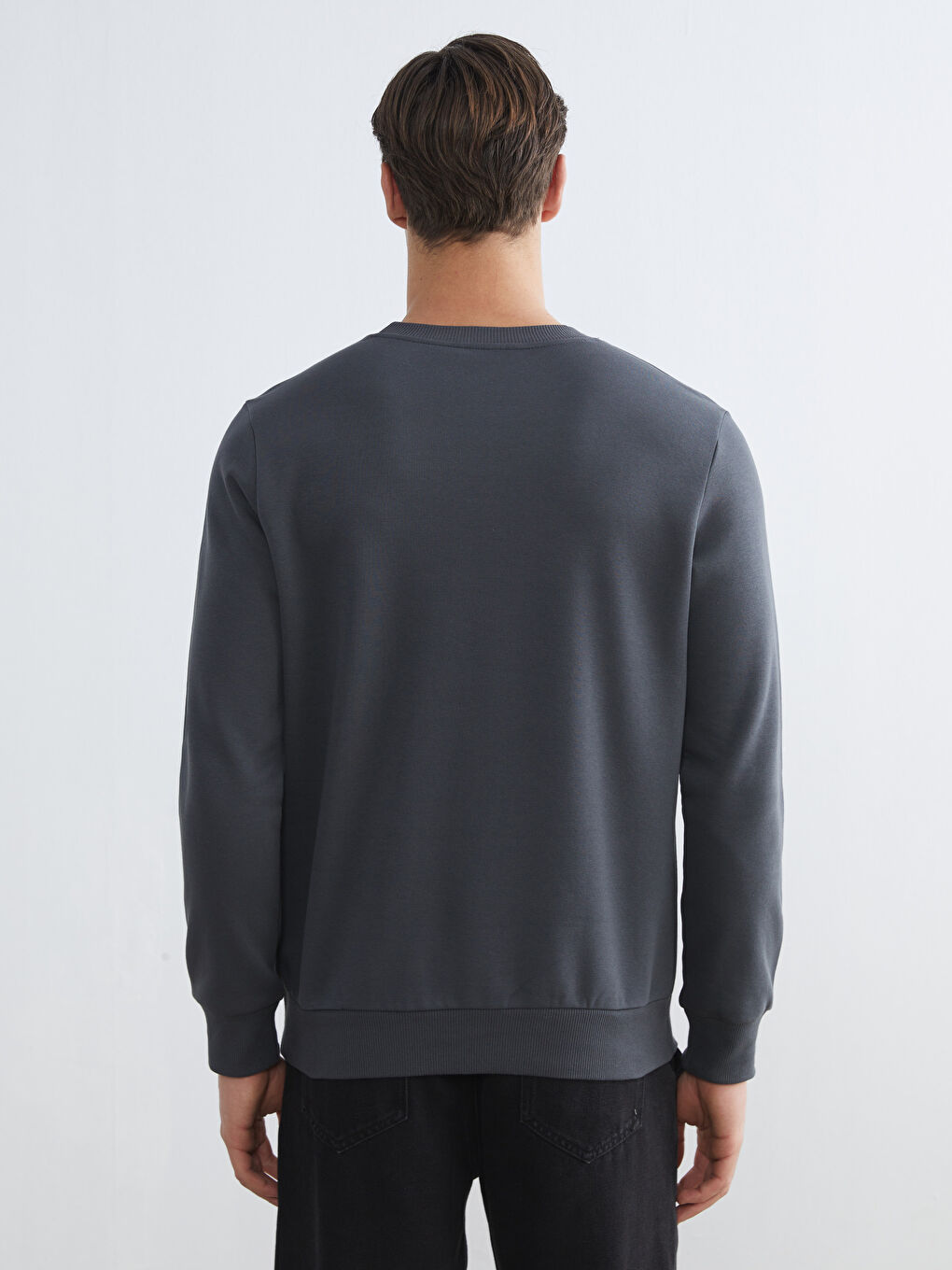 Mavi Bisiklet Yaka Erkek Kalın Sweatshirt-3