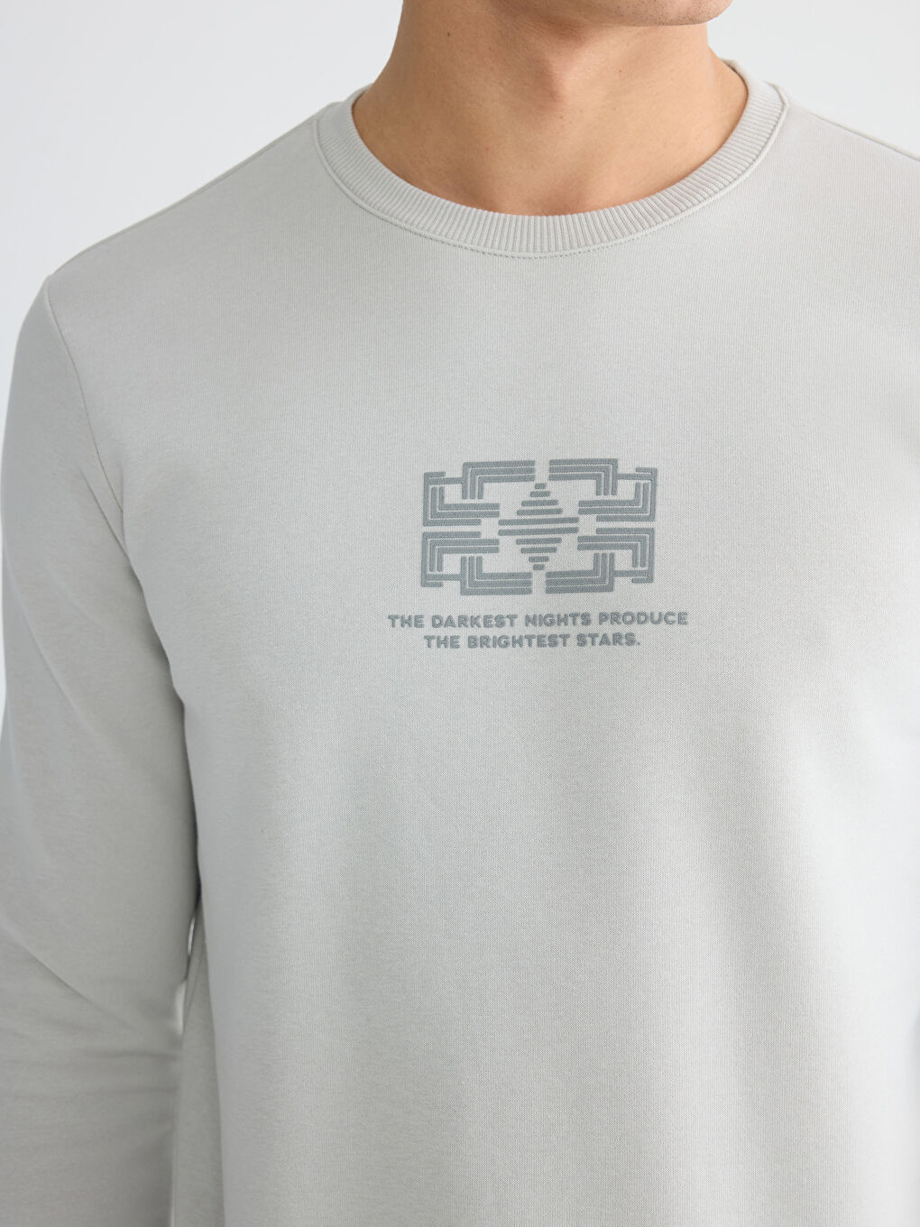 Crew Neck Printed Men's Thick Sweatshirt-2