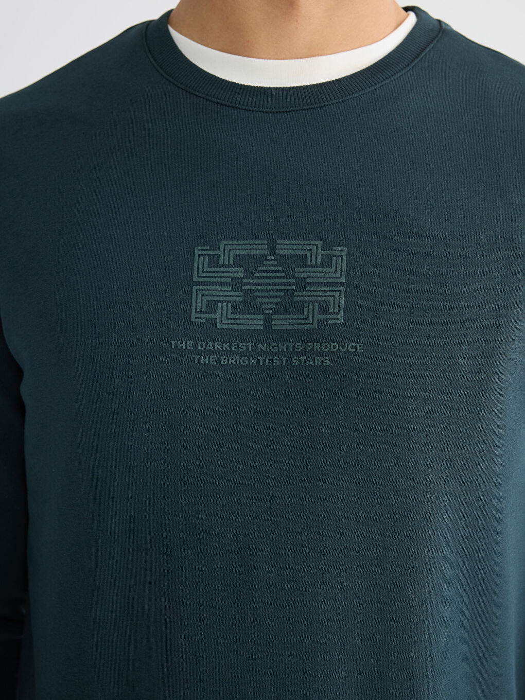 Crew Neck Printed Men's Thick Sweatshirt-2