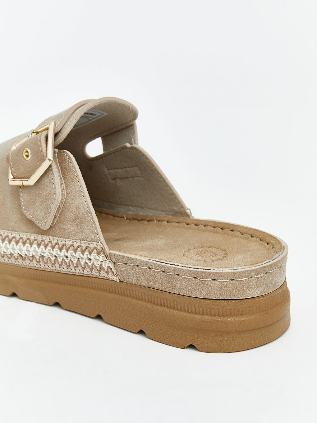 Bej Süet Görünümlü Kadın Panduf-4