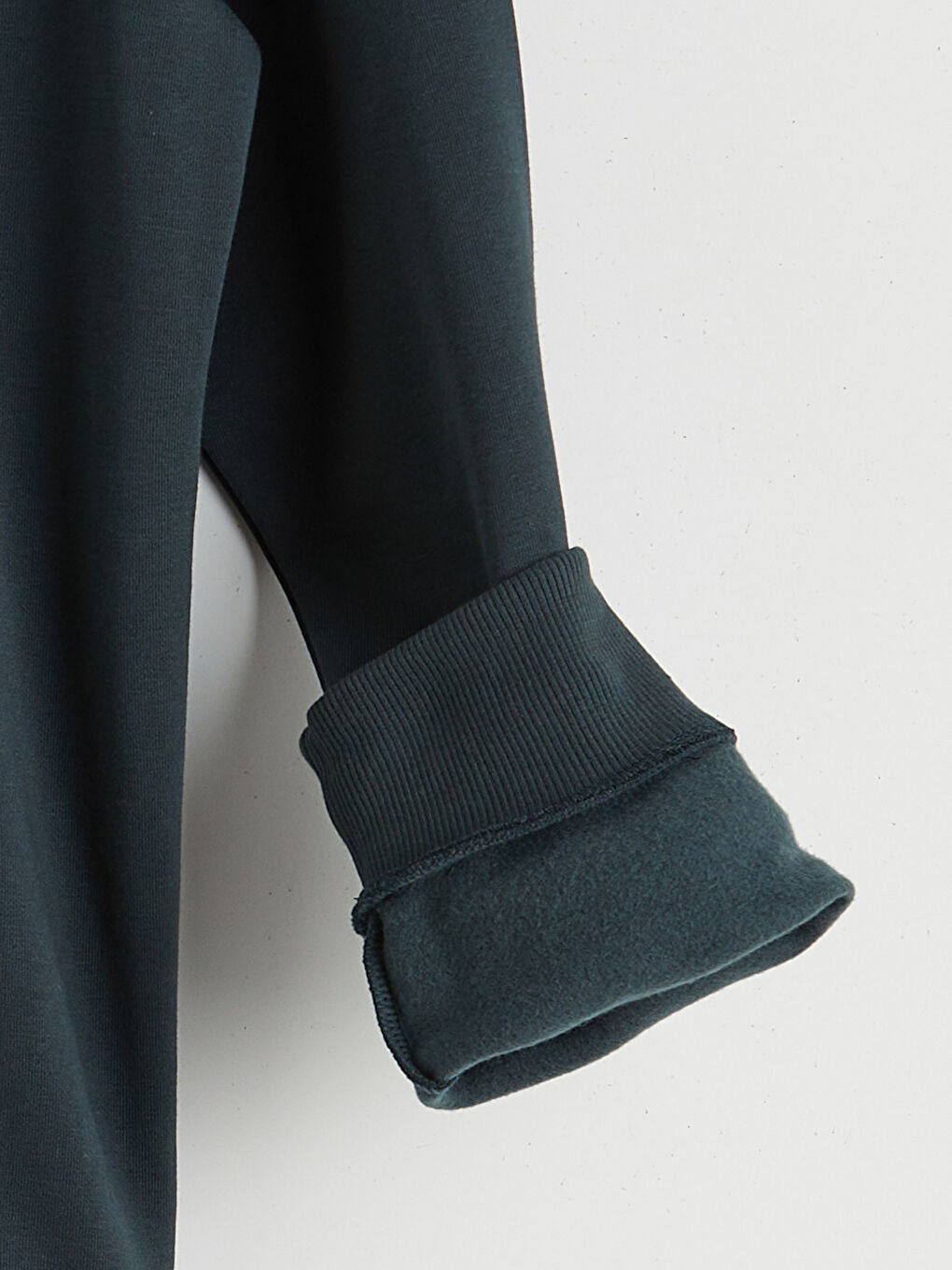 Petrol Bisiklet Yaka Erkek Kalın Sweatshirt-5