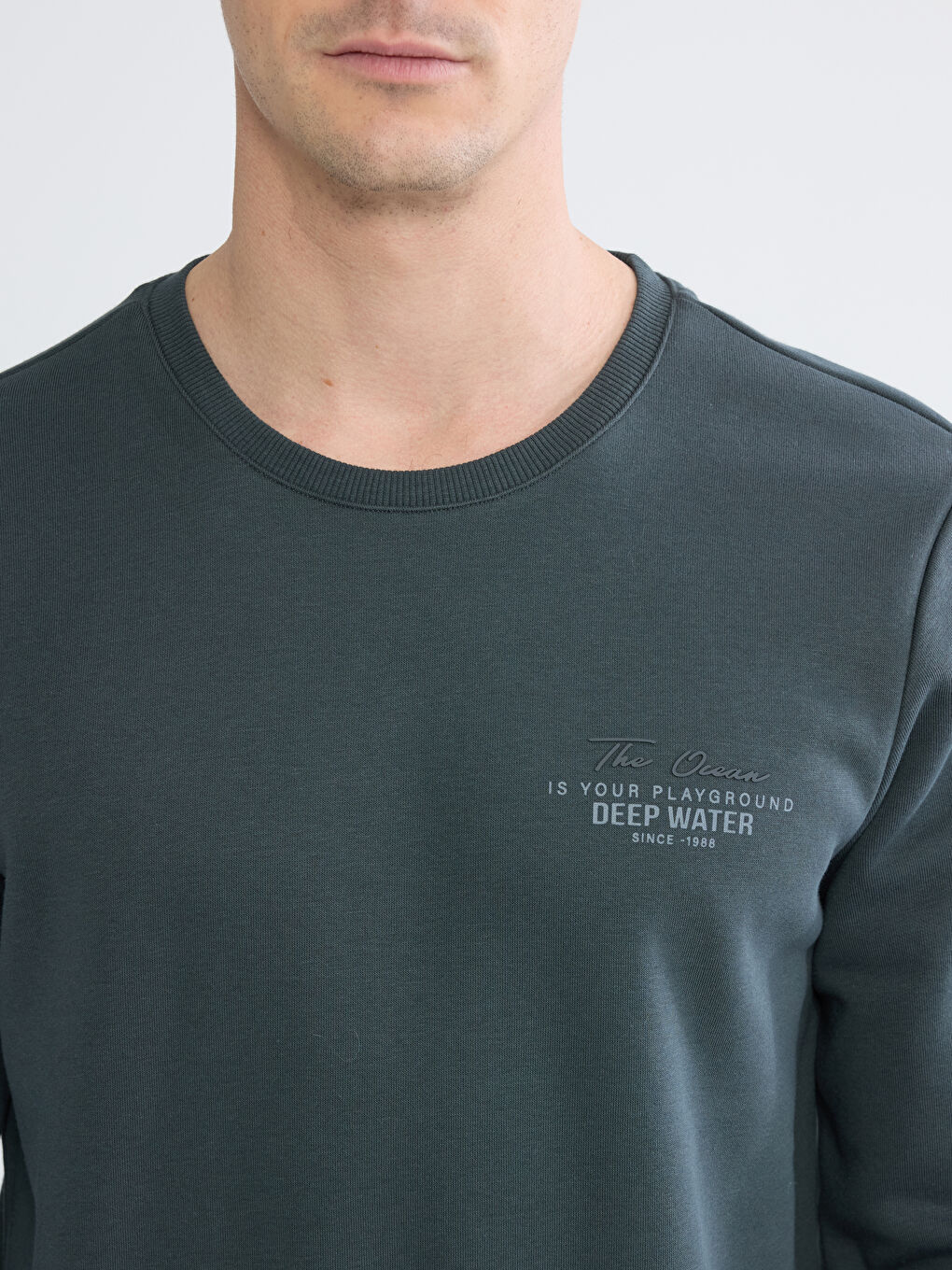 Crew Neck Men's Thick Sweatshirt-2