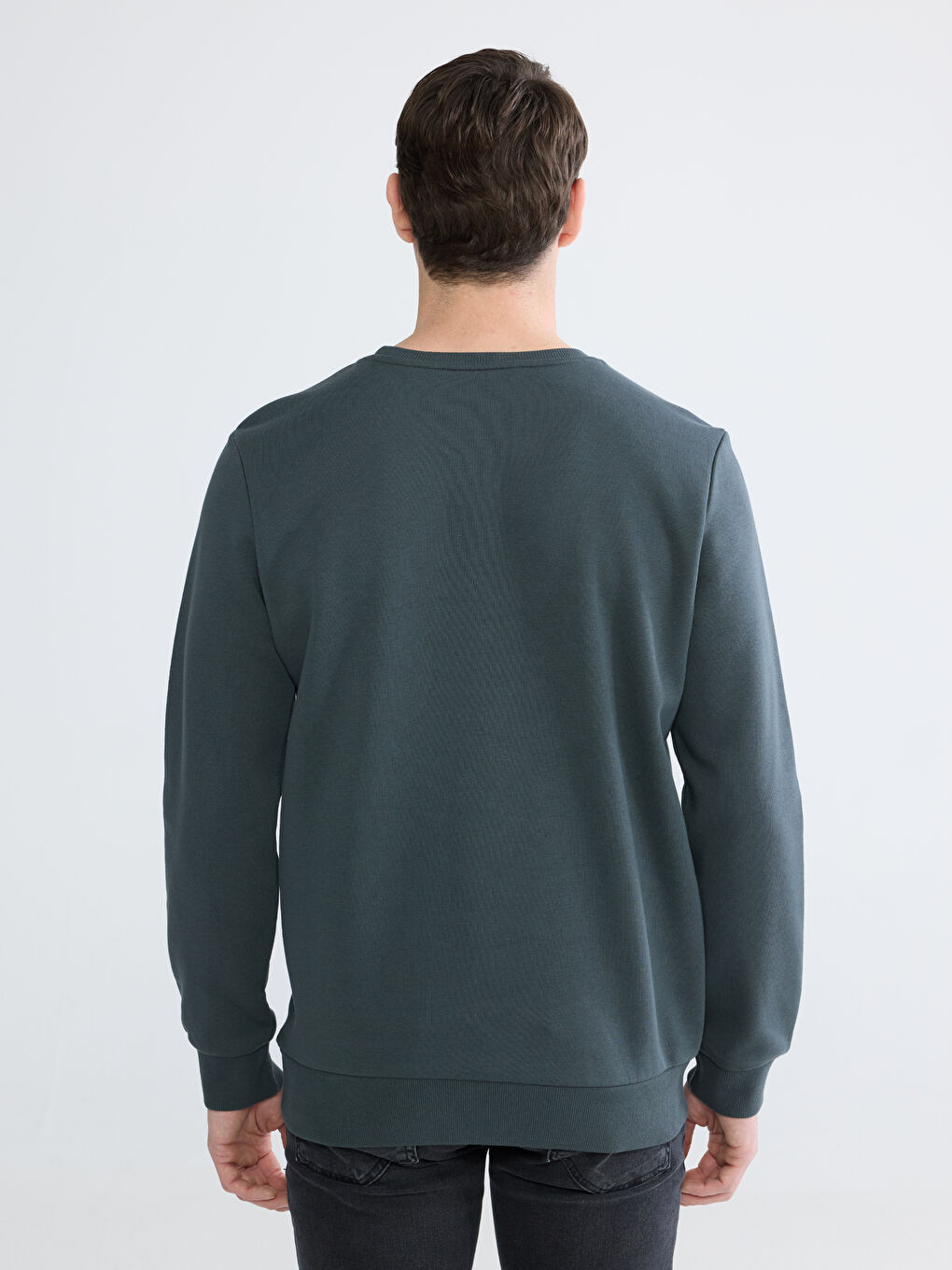 Crew Neck Men's Thick Sweatshirt-3