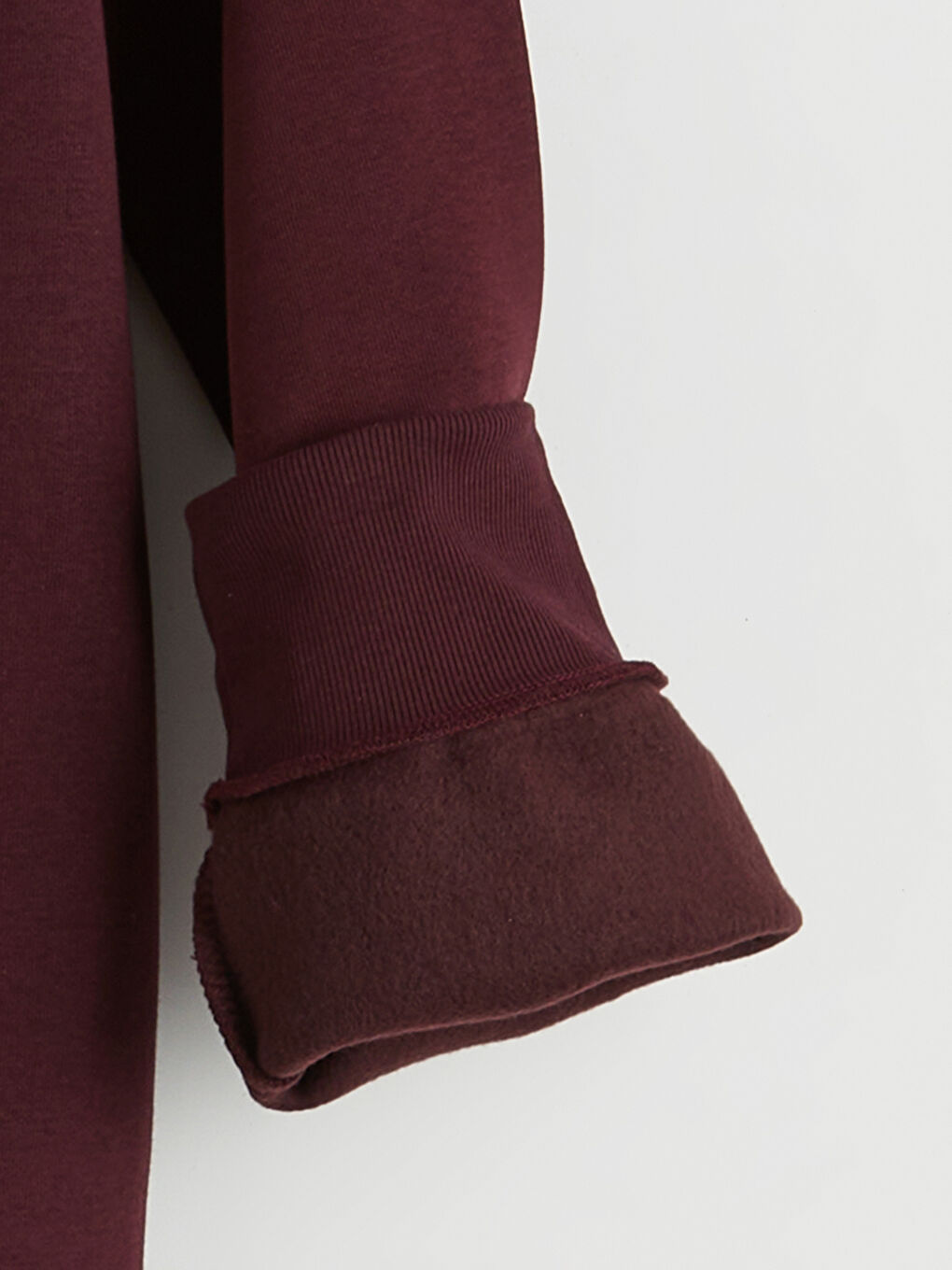 Bordo Bisiklet Yaka Erkek Kalın Sweatshirt-6