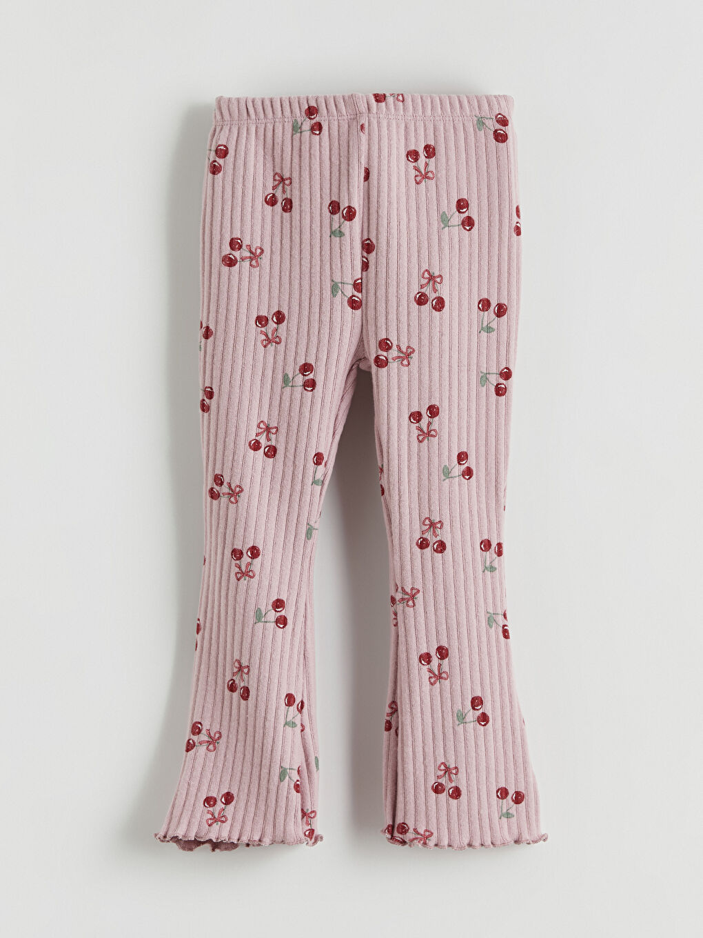 Lila Beli Lastikli Kız Bebek Tayt Pantolon