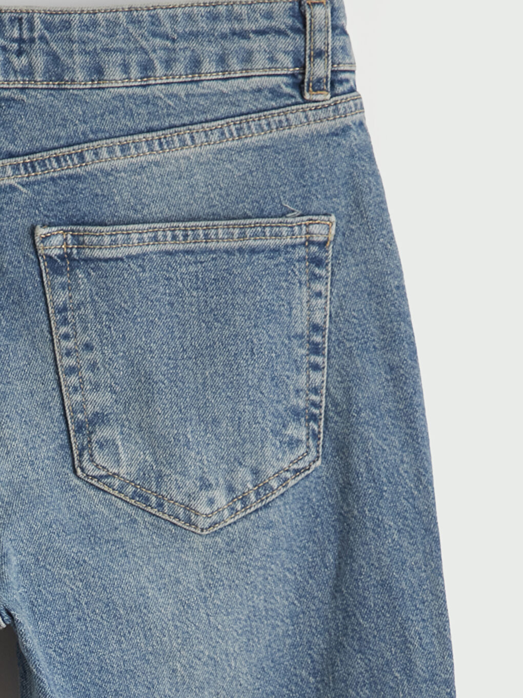 İndigo Yüksek Bel Flare Kadın Jean Pantolon-1