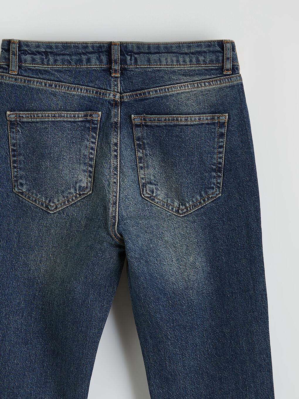 İndigo Yüksek Bel Flare Kadın Jean Pantolon-1