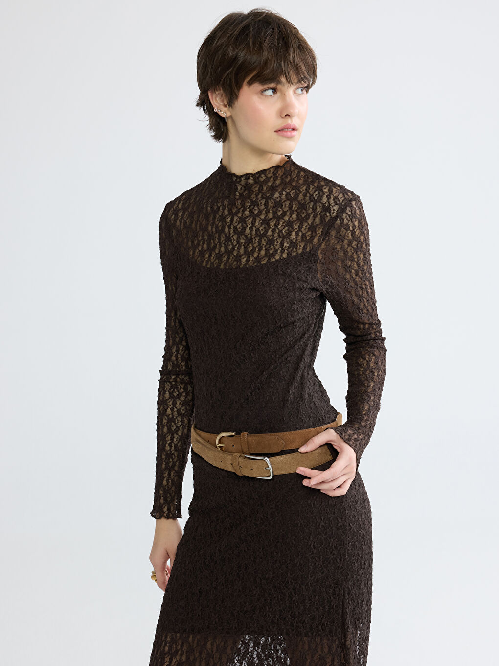 Woman BROWN Dress-1