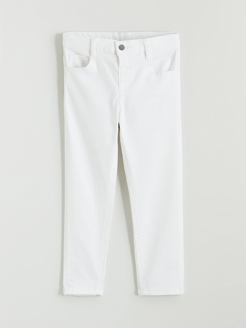 Beyaz Basic Gabardin Erkek Çocuk Pantolon