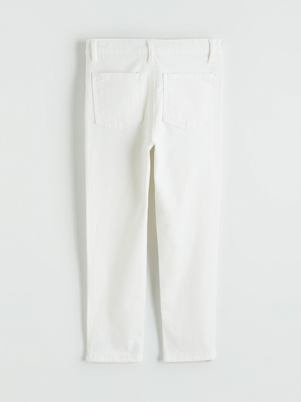 Beyaz Basic Gabardin Erkek Çocuk Pantolon-5