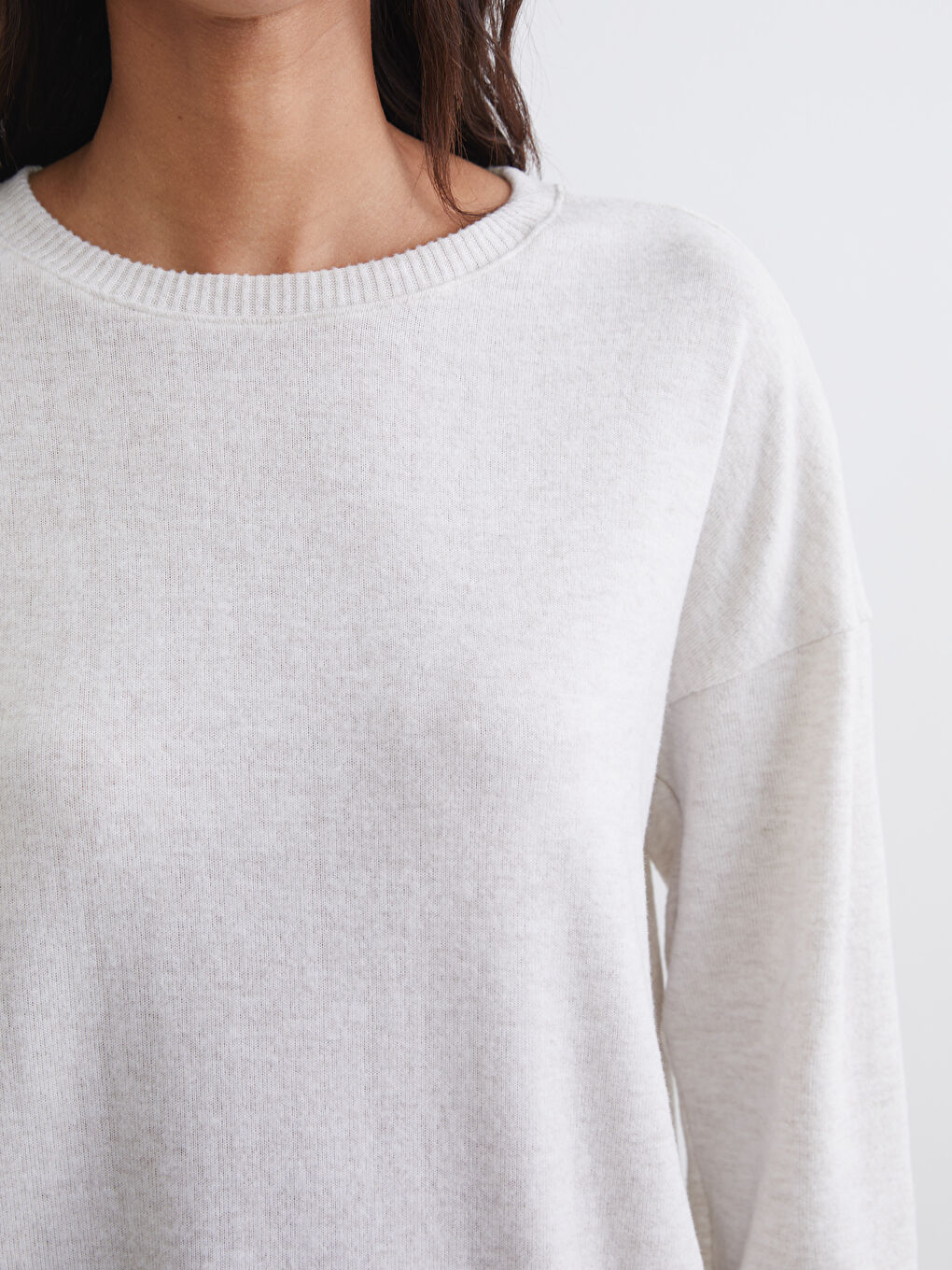 Ekru Bisiklet Yaka Kadın Pijama Takım-2