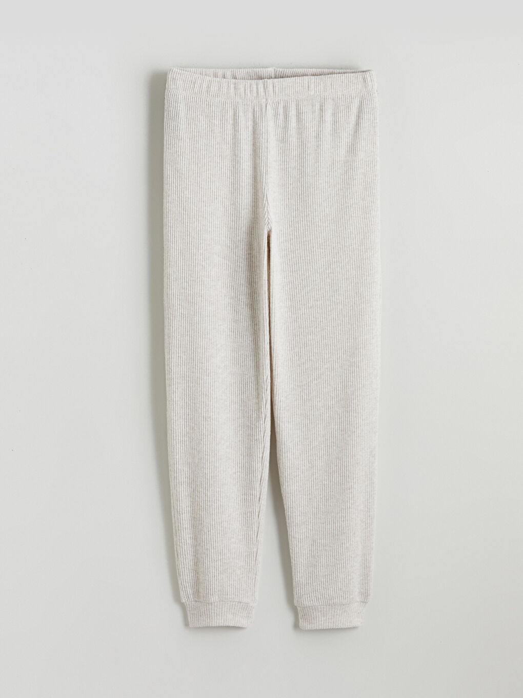 Ekru Bisiklet Yaka Kadın Pijama Takım-7