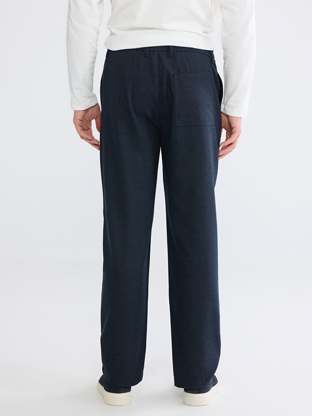 Lacivert Standart Kalıp Erkek Pileli Pantolon-3