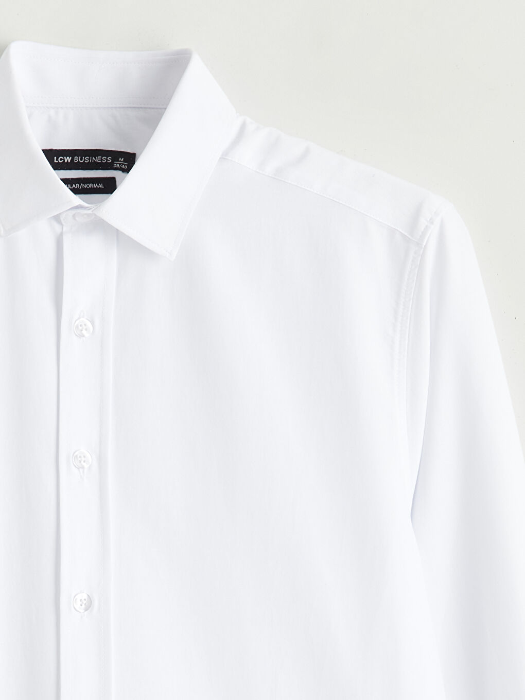 Beyaz Regular Fit Uzun Kollu Erkek Gömlek-1
