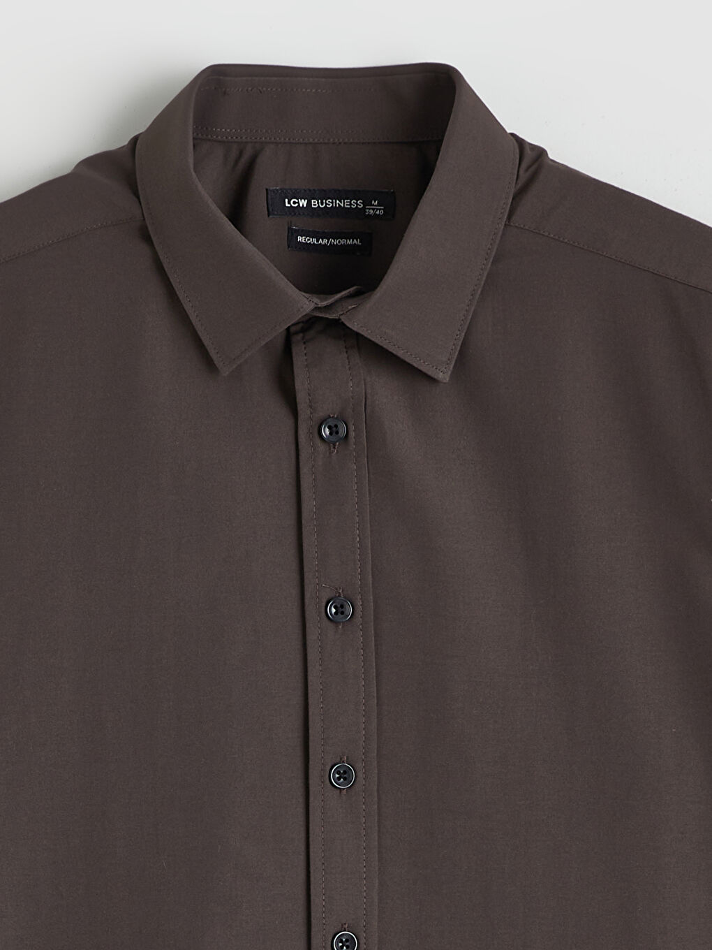 Kahverengi Regular Fit Uzun Kollu Erkek Gömlek-5