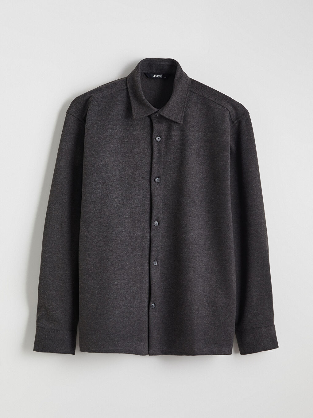 Antrasit Regular Fit Uzun Kollu Erkek Gömlek-4