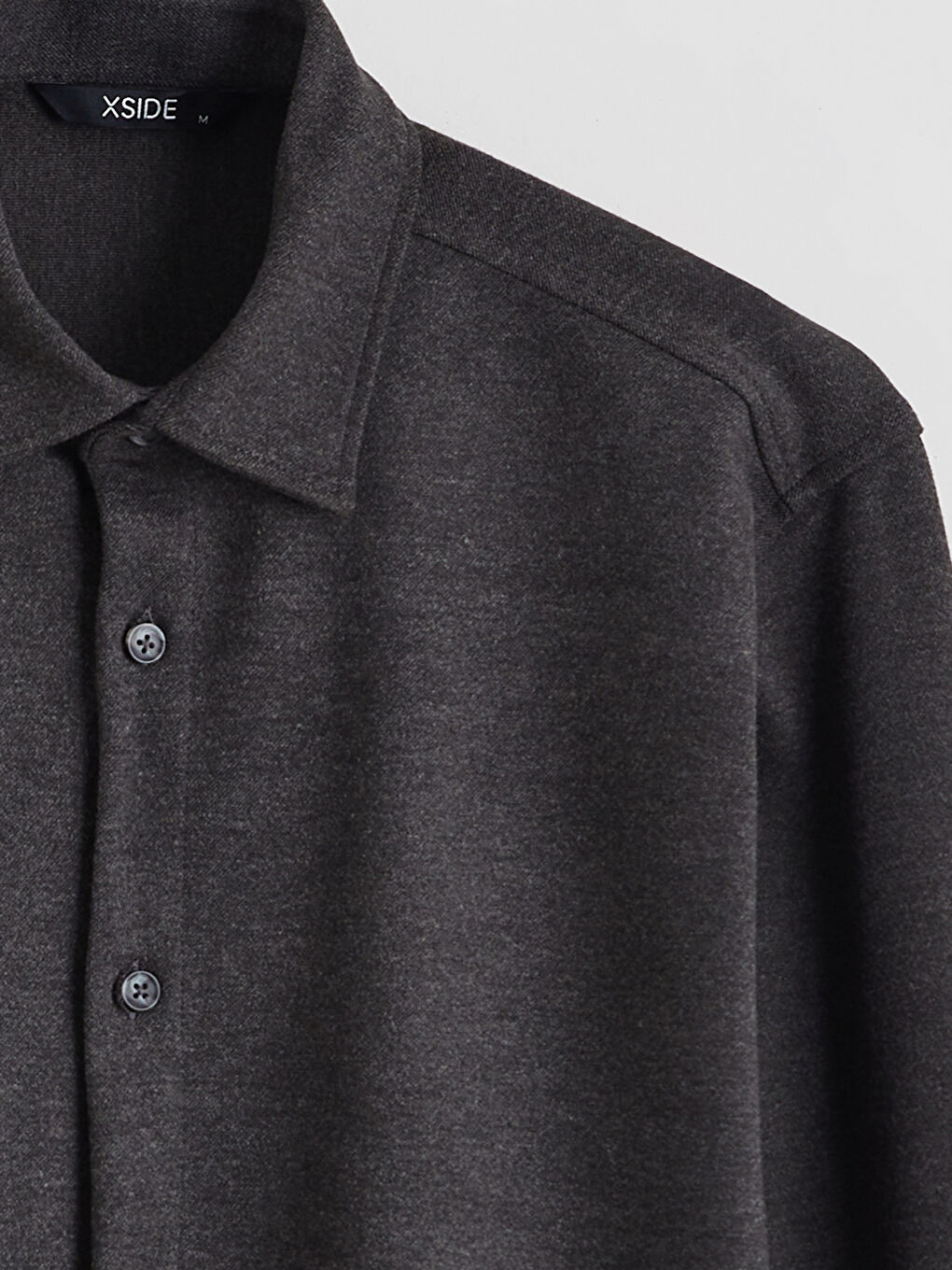 Antrasit Regular Fit Uzun Kollu Erkek Gömlek-5