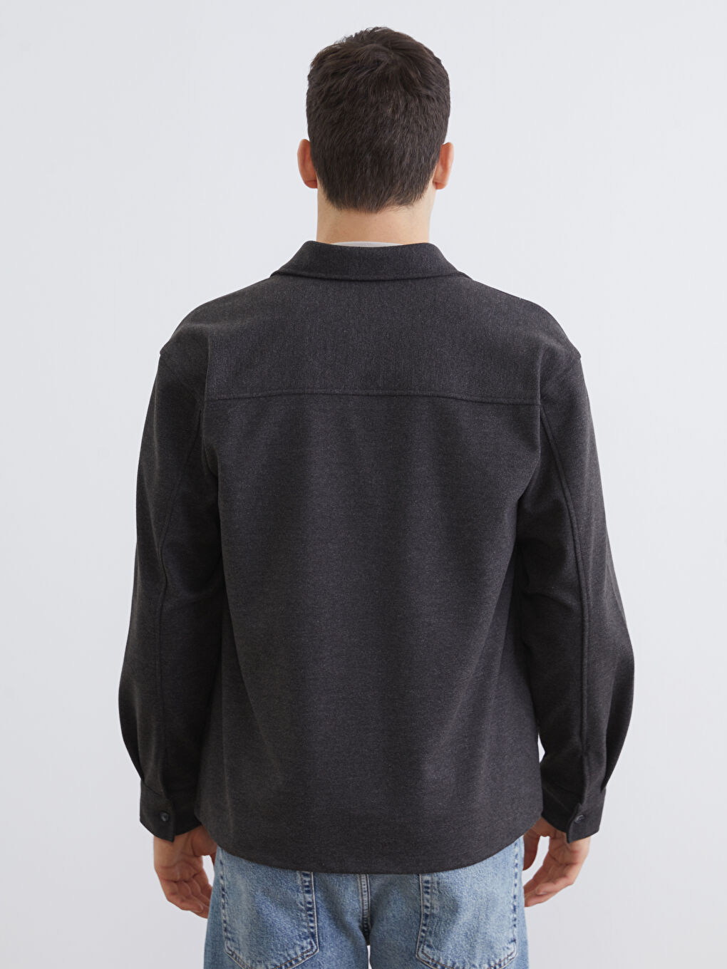Antrasit Regular Fit Uzun Kollu Erkek Gömlek-3