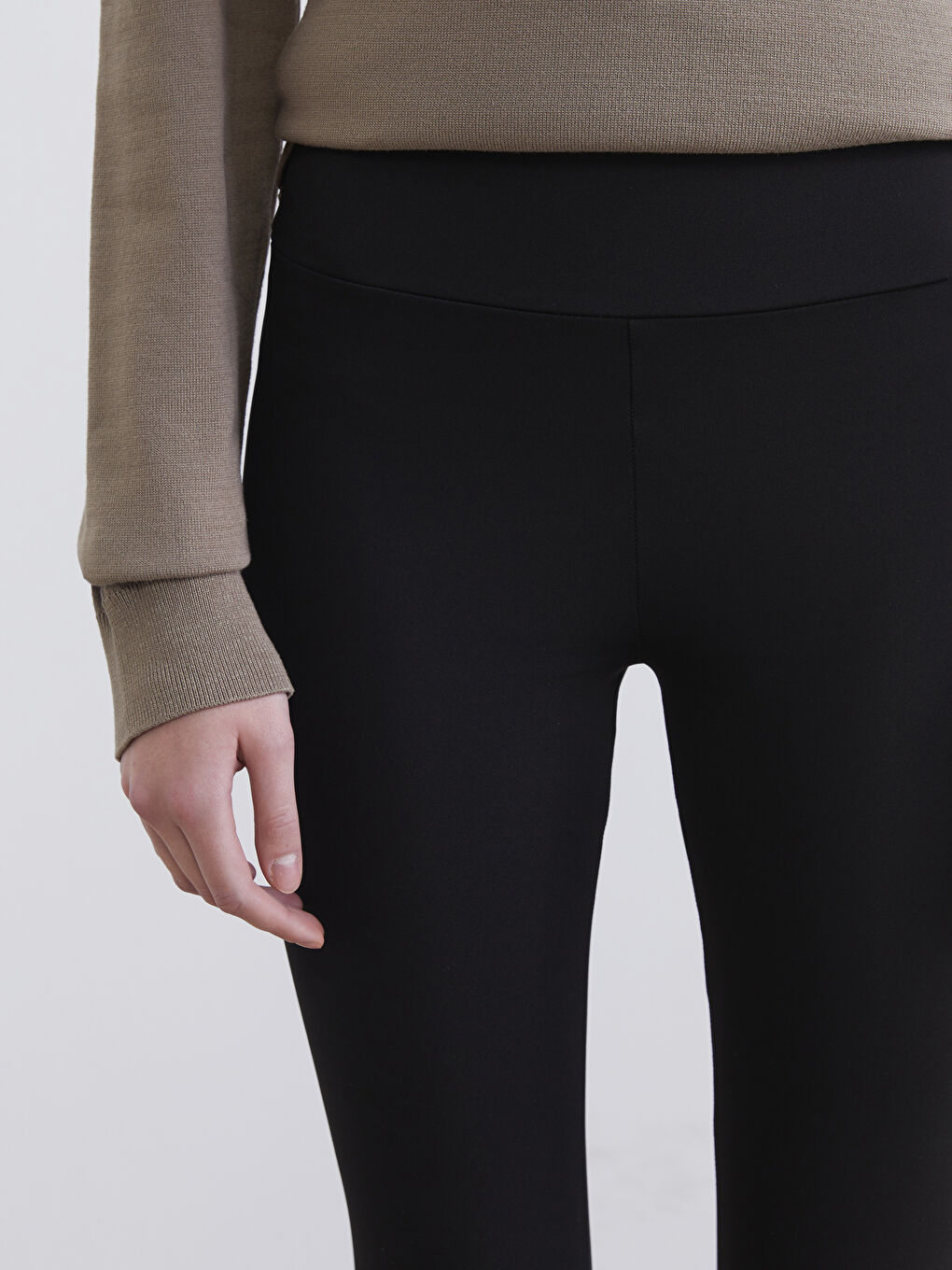 Siyah Yüksek Bel Kadın Tayt-2