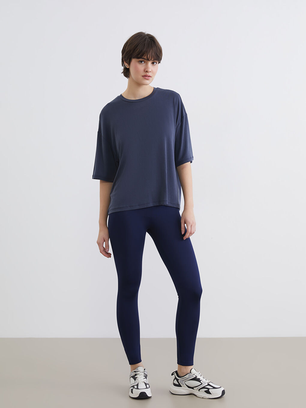 سروال ضيق بسيط خصر مرتفع نساء