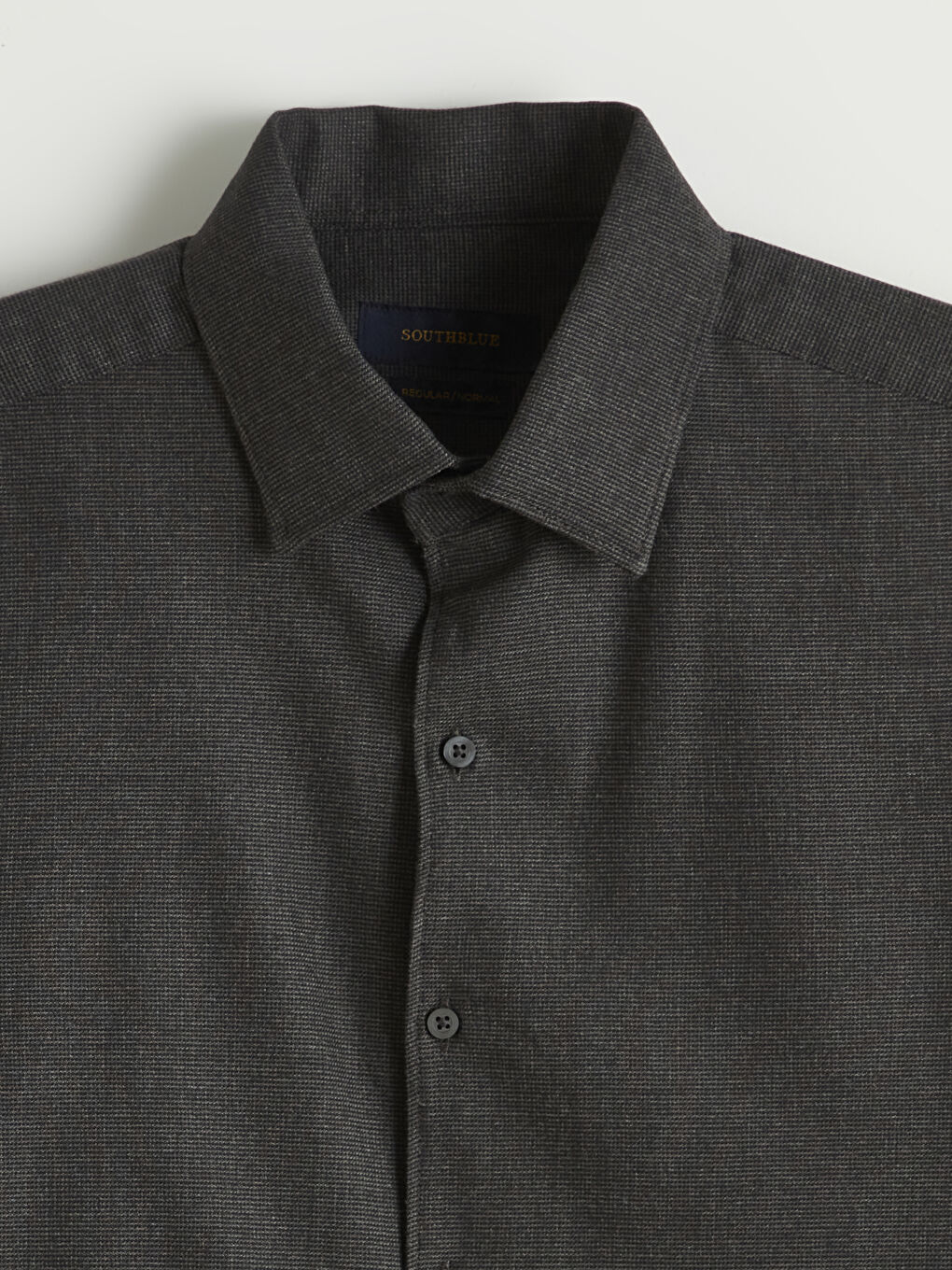 Antrasit Regular Fit Gabardin Erkek Gömlek-1