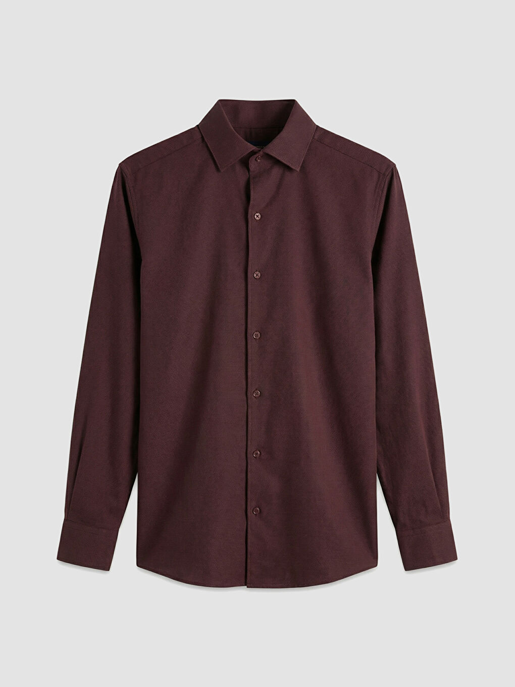 Bordo Regular Fit Gabardin Erkek Gömlek