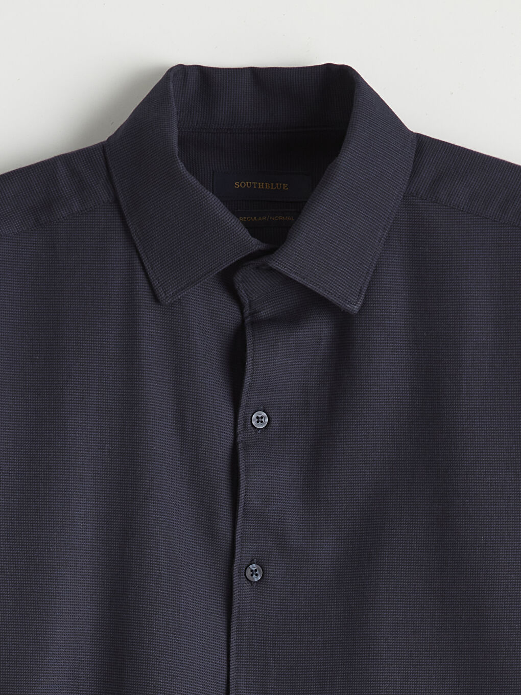 Lacivert Regular Fit Gabardin Erkek Gömlek-1