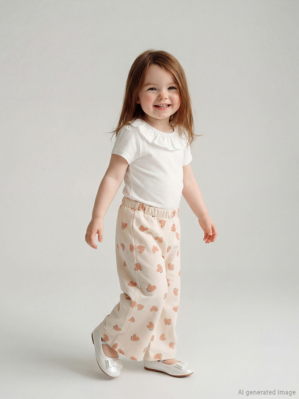 Elastic Waist Printed Baby Girls' Sweatpants-1