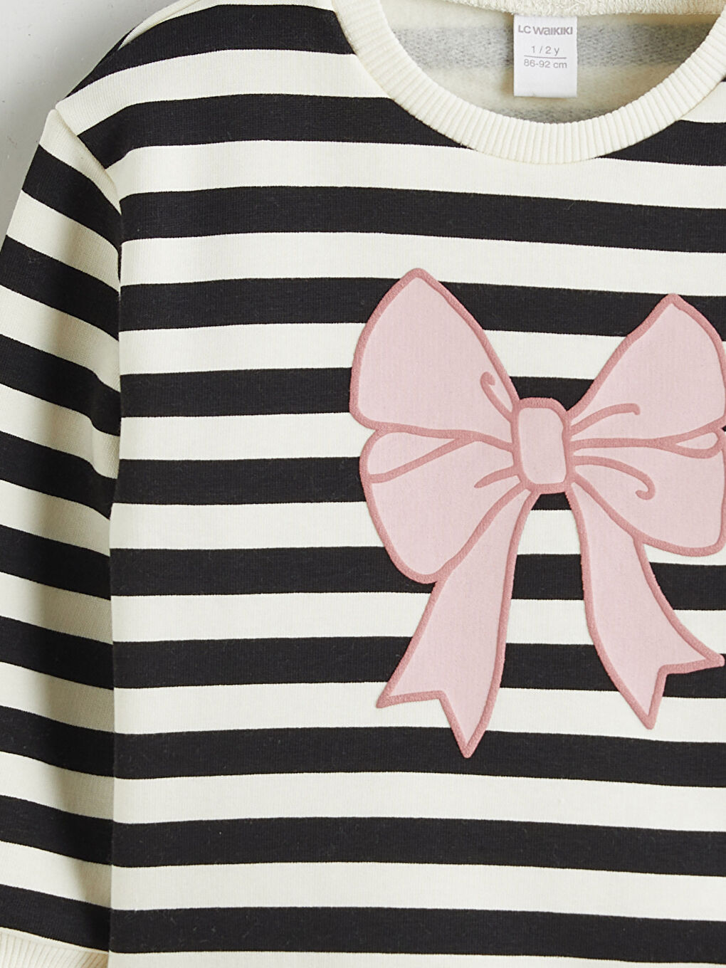 Ekru Uzun Kollu Kız Bebek Sweatshirt-2