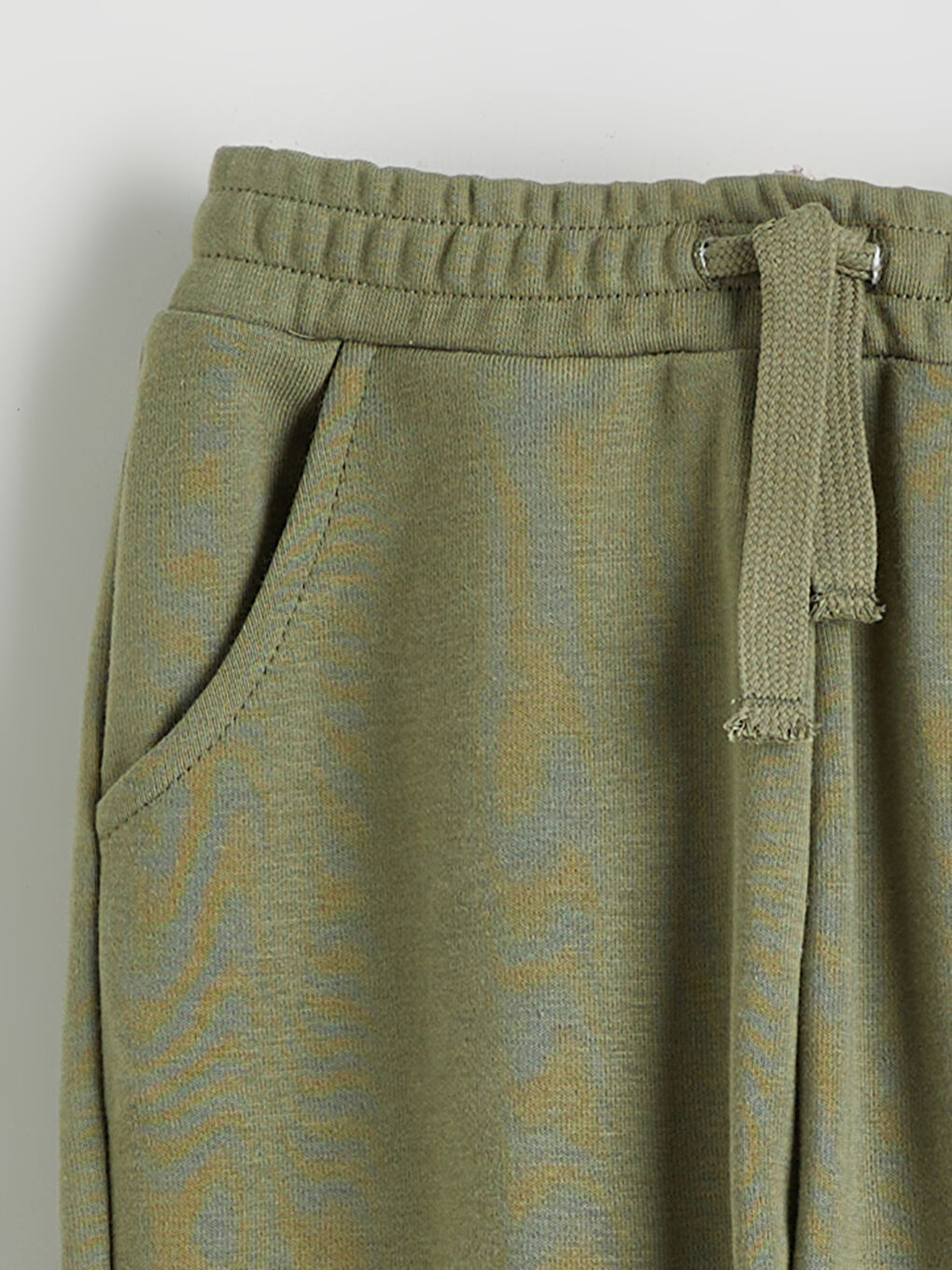 Haki Beli Lastikli Erkek Çocuk Kalın Jogger Eşofman Altı-2