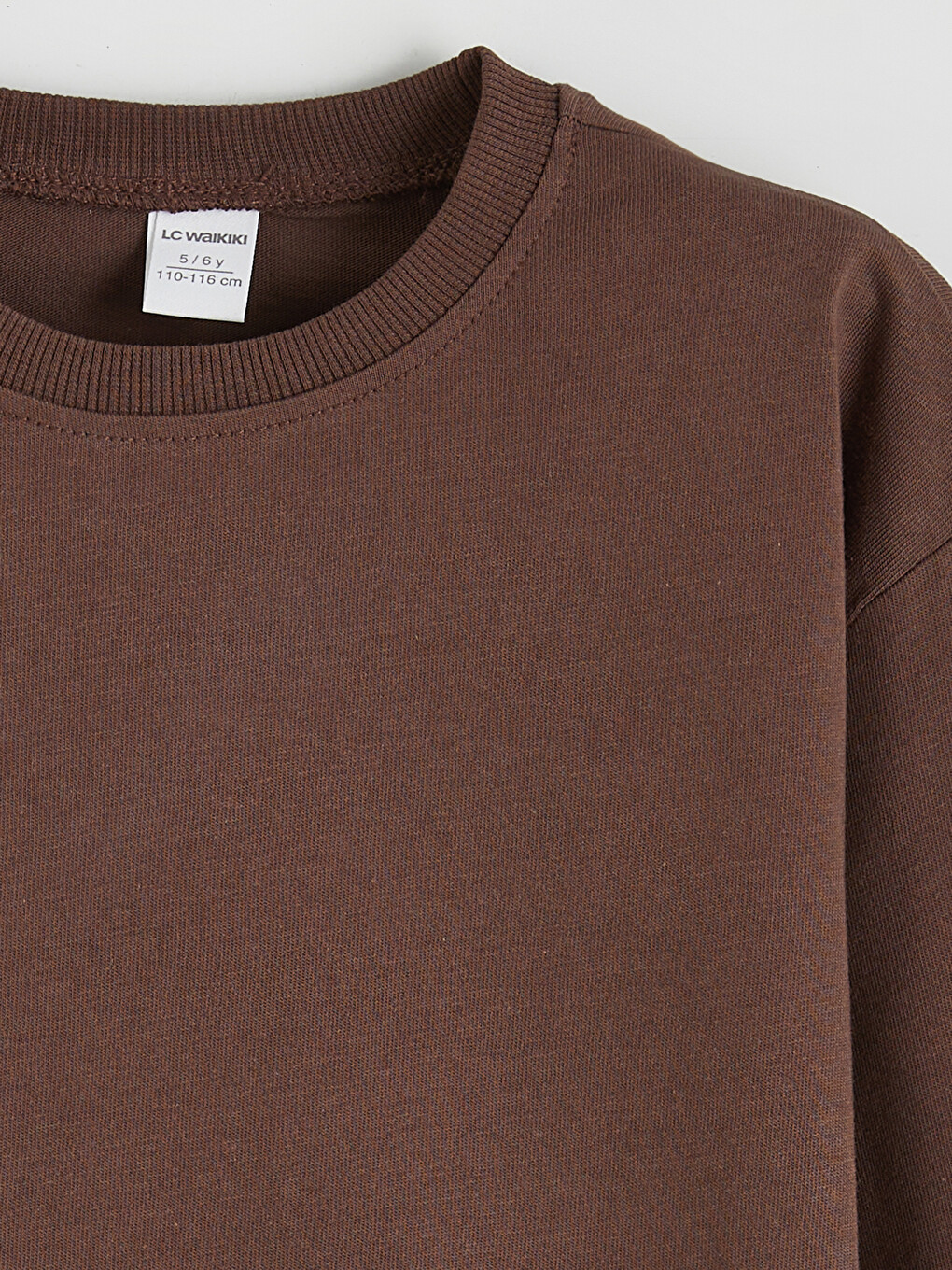 Kahverengi Bisiklet Yaka Erkek Çocuk Tişört-1