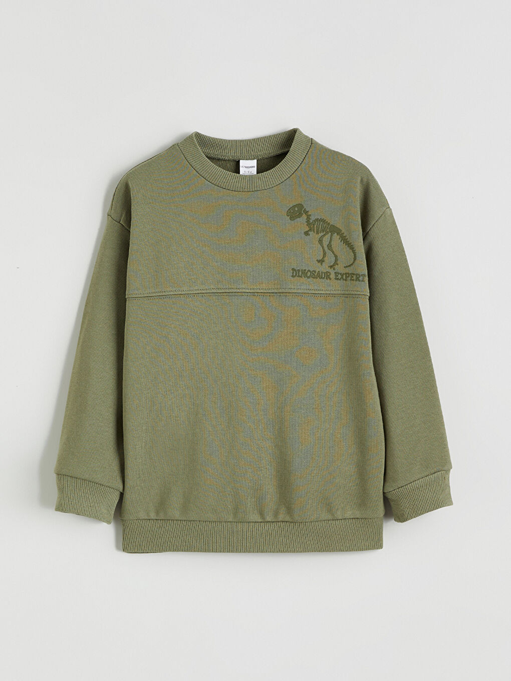 Haki Dinozor Baskılı Erkek Çocuk Sweatshirt