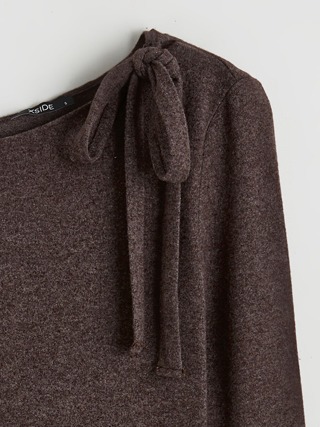 Kahverengi Kayık Yaka Bluz-5